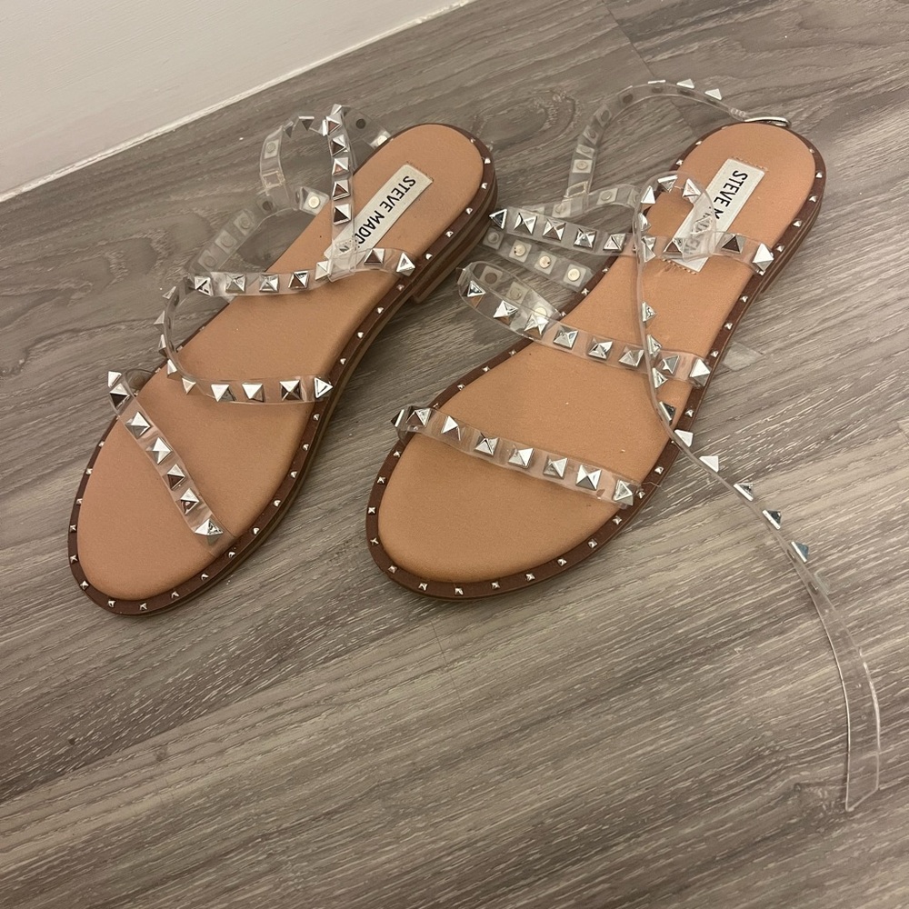 Steve Madden Clear Studded Sandals size 6